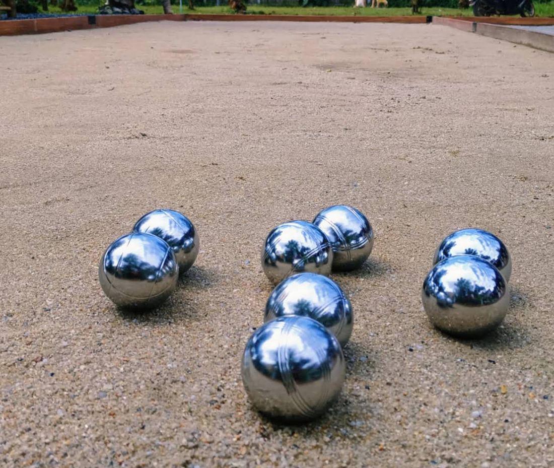Boules on the sand court